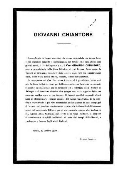 Rivista di filologia e d'istruzione classica