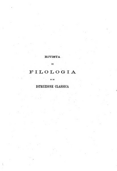 Rivista di filologia e d'istruzione classica