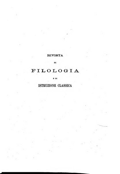 Rivista di filologia e d'istruzione classica