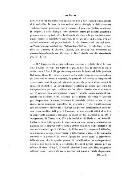 Rivista di filologia e d'istruzione classica