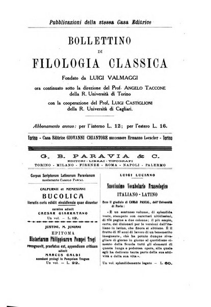 Rivista di filologia e d'istruzione classica