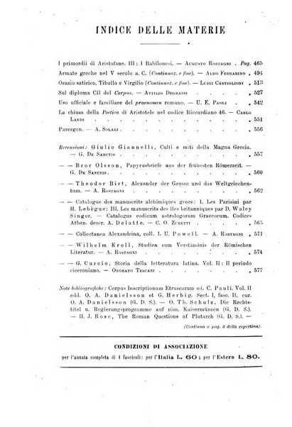 Rivista di filologia e d'istruzione classica