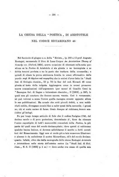 Rivista di filologia e d'istruzione classica