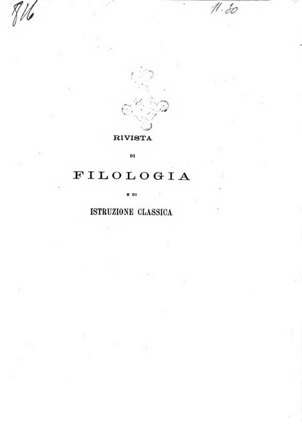 Rivista di filologia e d'istruzione classica