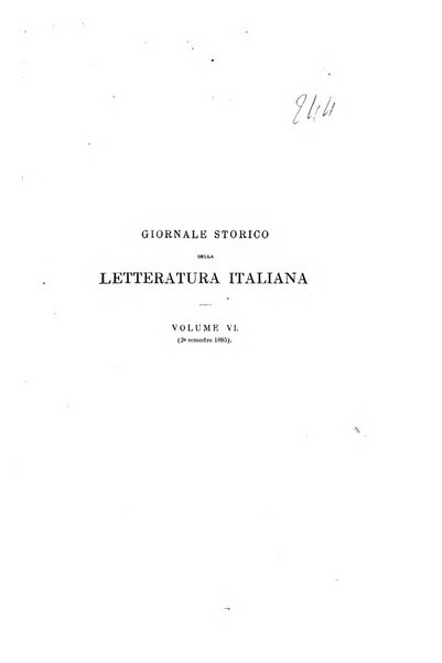 Giornale storico della letteratura italiana