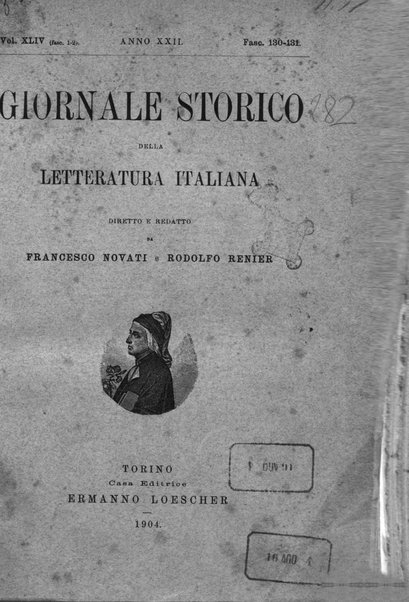 Giornale storico della letteratura italiana