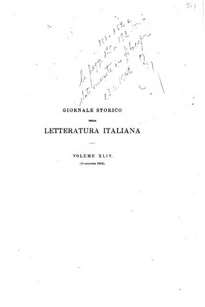 Giornale storico della letteratura italiana