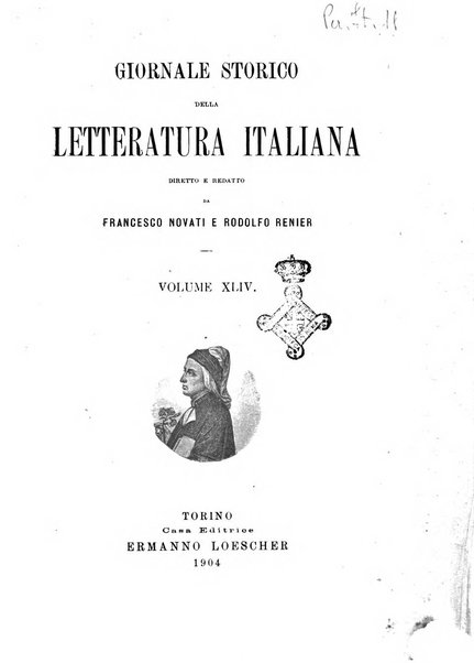 Giornale storico della letteratura italiana