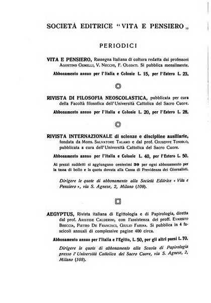 Aevum rassegna di scienze storiche, linguistiche e filologiche