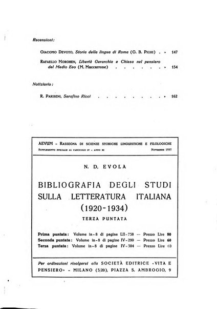 Aevum rassegna di scienze storiche, linguistiche e filologiche