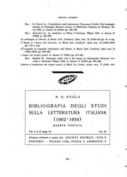 Aevum rassegna di scienze storiche, linguistiche e filologiche