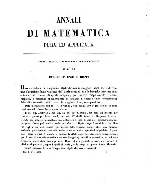 Annali di matematica pura ed applicata