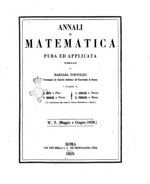 Annali di matematica pura ed applicata