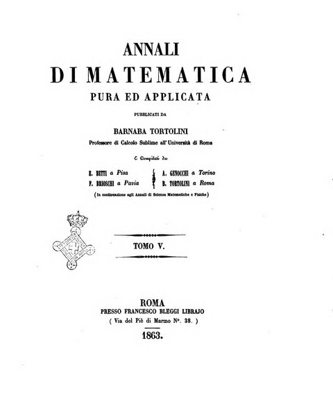 Annali di matematica pura ed applicata