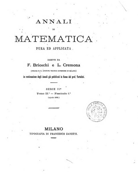 Annali di matematica pura ed applicata