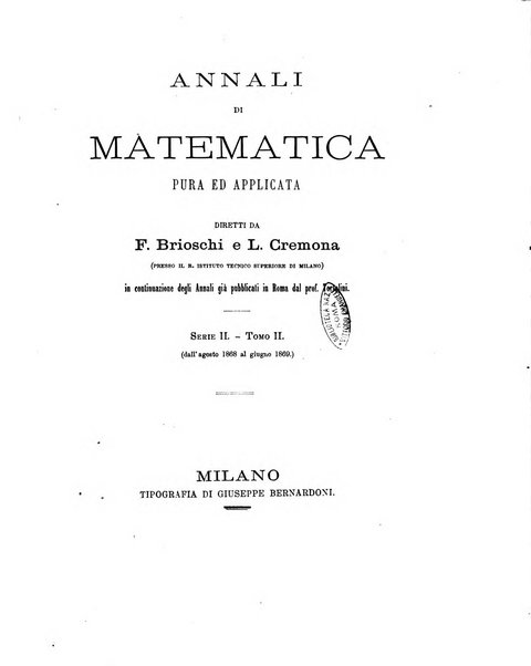 Annali di matematica pura ed applicata