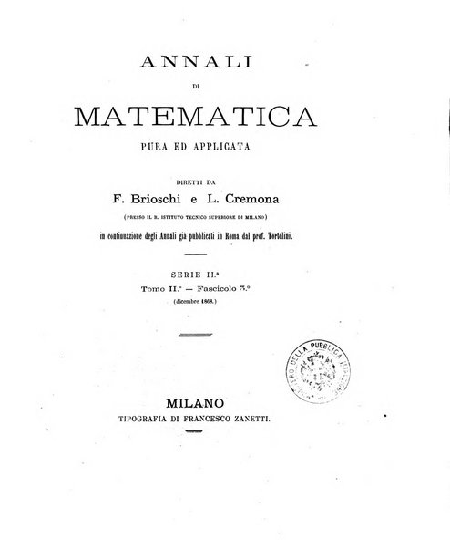 Annali di matematica pura ed applicata