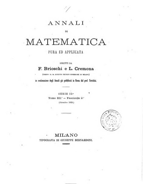 Annali di matematica pura ed applicata