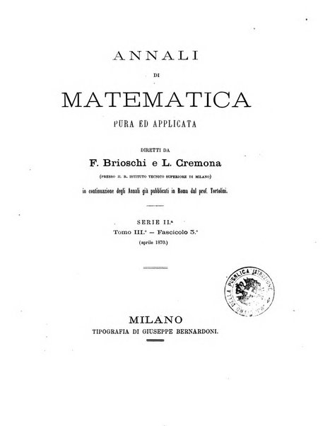 Annali di matematica pura ed applicata