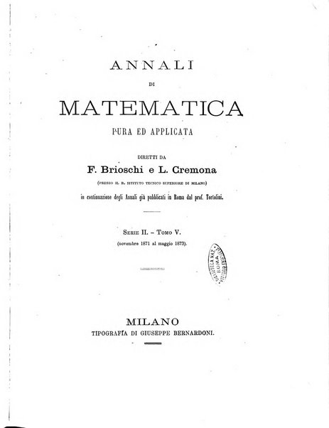 Annali di matematica pura ed applicata