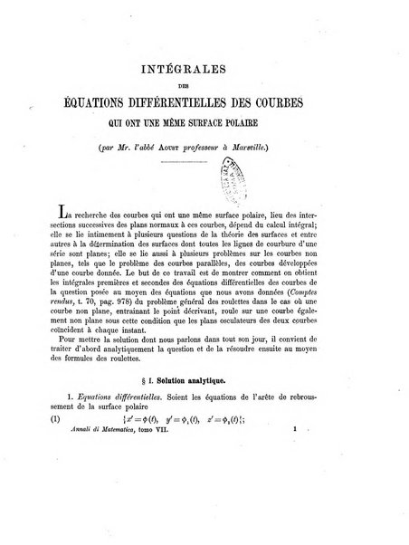 Annali di matematica pura ed applicata