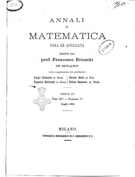 Annali di matematica pura ed applicata