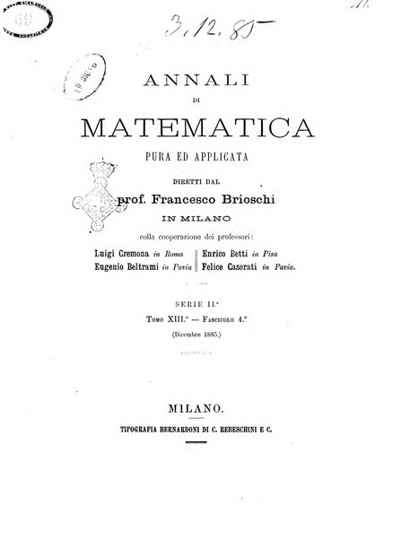 Annali di matematica pura ed applicata