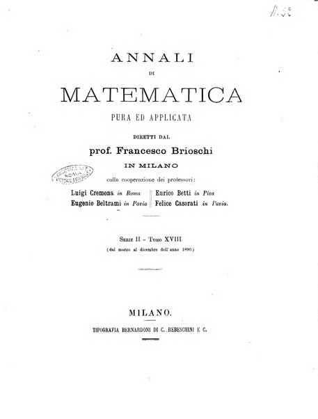 Annali di matematica pura ed applicata