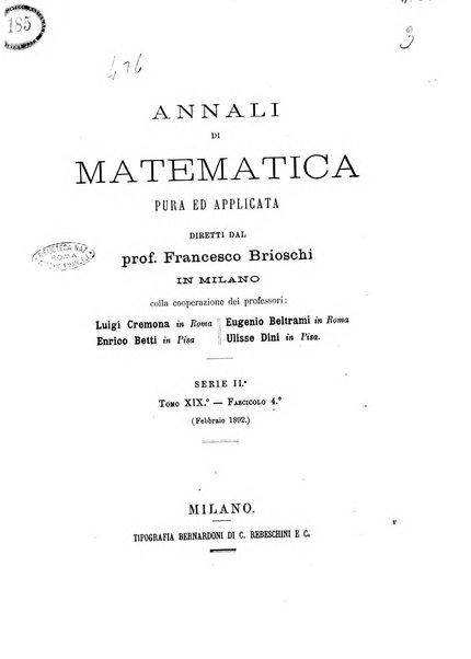 Annali di matematica pura ed applicata