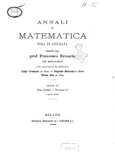 Annali di matematica pura ed applicata