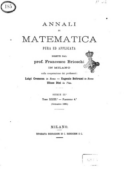 Annali di matematica pura ed applicata