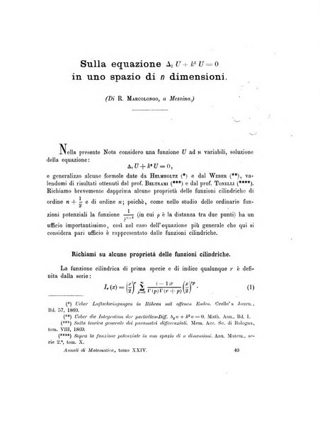 Annali di matematica pura ed applicata