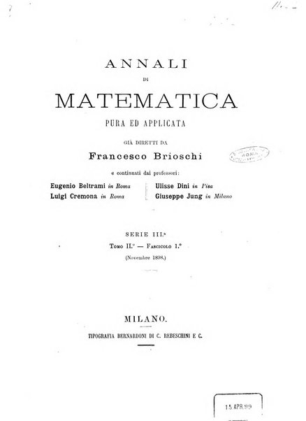 Annali di matematica pura ed applicata