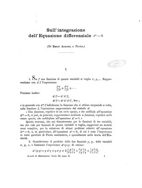 Annali di matematica pura ed applicata