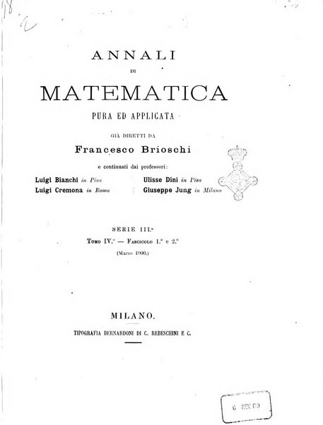 Annali di matematica pura ed applicata