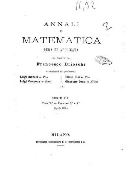 Annali di matematica pura ed applicata