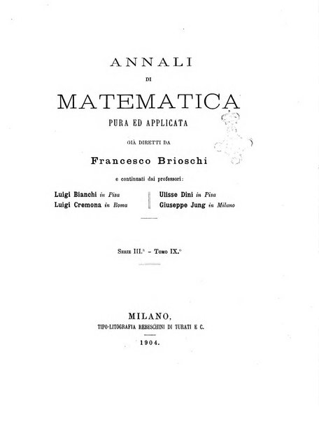 Annali di matematica pura ed applicata