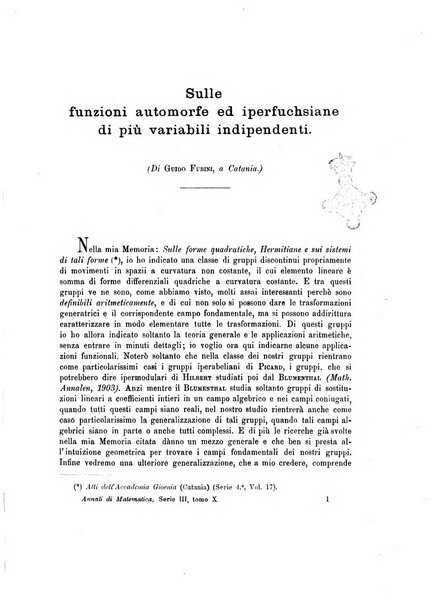 Annali di matematica pura ed applicata