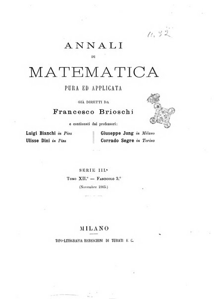 Annali di matematica pura ed applicata