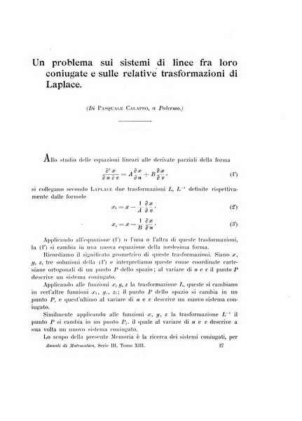 Annali di matematica pura ed applicata