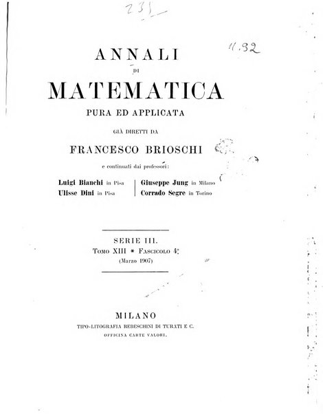 Annali di matematica pura ed applicata