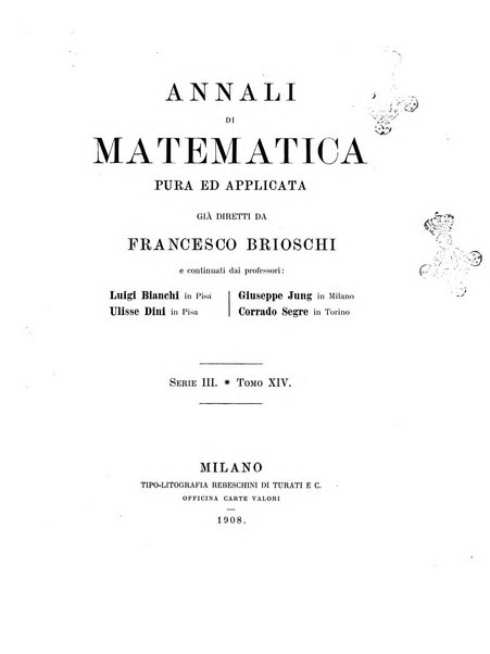 Annali di matematica pura ed applicata