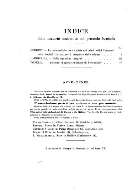 Annali di matematica pura ed applicata