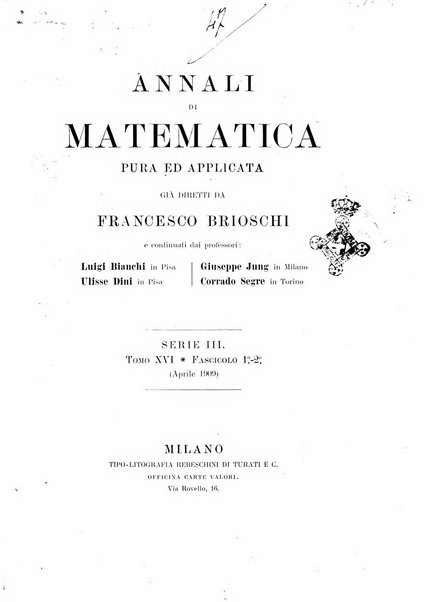 Annali di matematica pura ed applicata