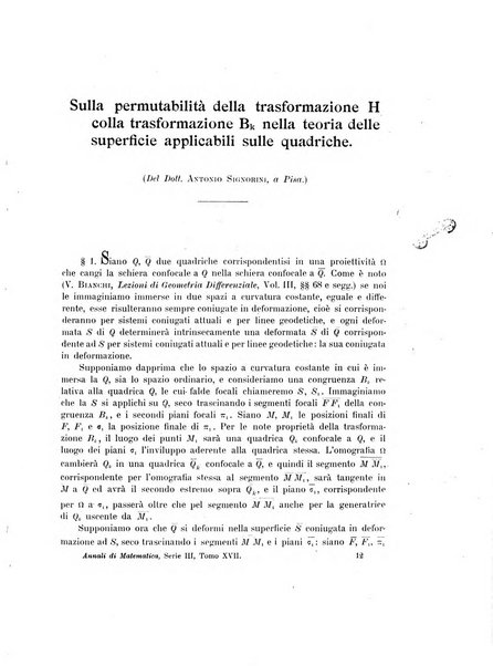 Annali di matematica pura ed applicata