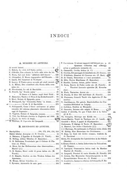 Atene e Roma bullettino della società italiana della diffusione e l'incoraggiamento degli studi classici