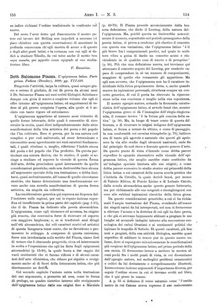 Atene e Roma bullettino della società italiana della diffusione e l'incoraggiamento degli studi classici