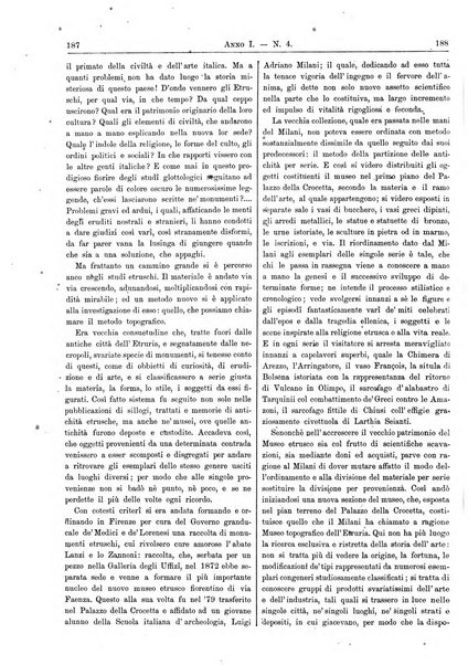 Atene e Roma bullettino della società italiana della diffusione e l'incoraggiamento degli studi classici