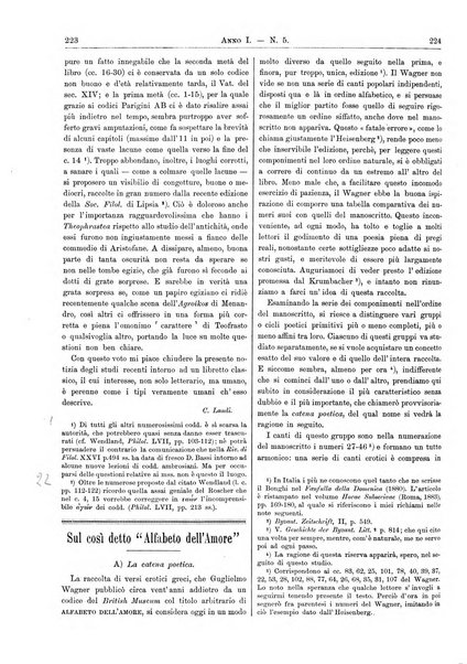 Atene e Roma bullettino della società italiana della diffusione e l'incoraggiamento degli studi classici