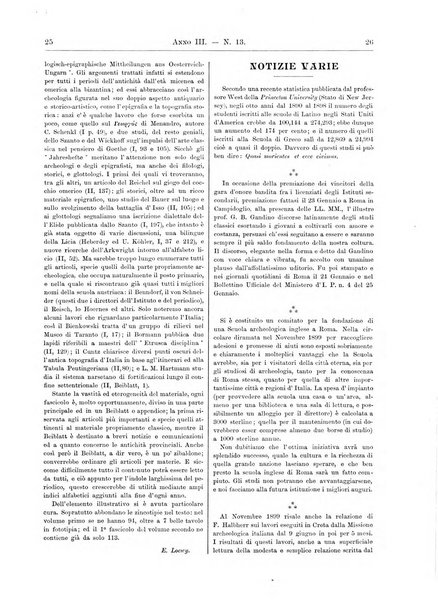 Atene e Roma bullettino della società italiana della diffusione e l'incoraggiamento degli studi classici